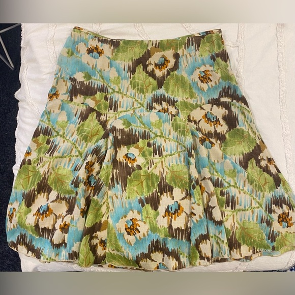 Vintage R.Q.T. Floral A-line Short MIDI Skirt Size 16 - Picture 1 of 7